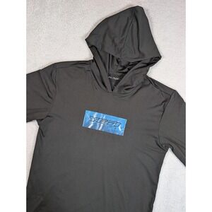 Yeti Cycles Mens Black Long Sleeve Performance Hooded Shirt Size Small Logo